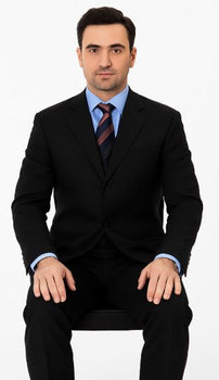 Black Suit - Three Button Vested Suit 