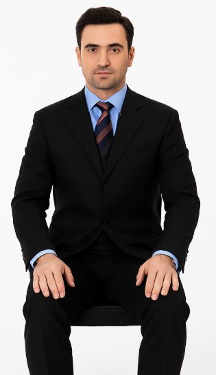 Black Suit - Three Button Vested Suit 