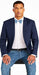 Men'S Navy Solid 2 Button Linen Classic Fit Sport Coat Blazer
