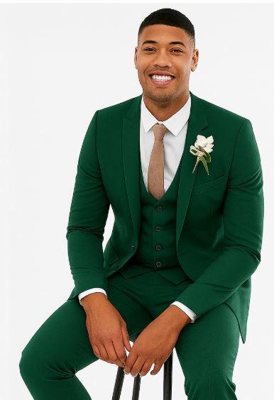 Hunter Green Cuff Link Skinny Fit Suit