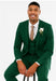 Men'S Emerald Green - Hunter Green Cuff Link Skinny Fit Suit