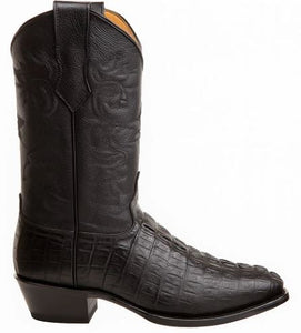 Black Crocodile Print Boots J-Toe