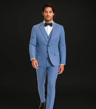 Light Blue Pinstripe Suit