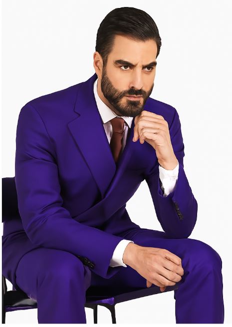 Mens Purple Suit - Double Breasted Suit - 1920s Suit - Mardi Gras Suit
