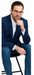 Men's Navy and Bold White Pinstripe Designer Fashion Blazer