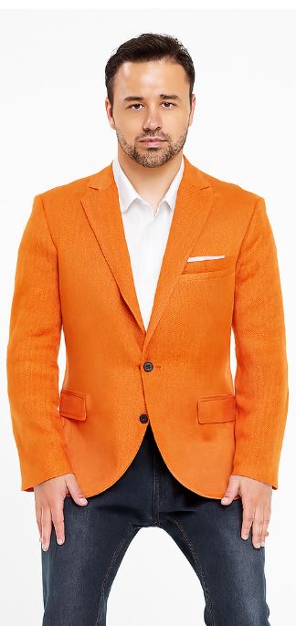  Linen Blazer in Orange