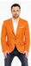 Mens Two Button Peak Label Summer Linen Blazer in Orange
