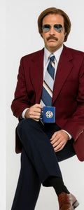 Ron Burgundy Suit - Light Burgundy Color Vested Suit