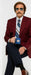 Ron Burgundy Suit - Light Burgundy Color Vested Suit