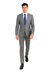 Catania Collection - Modern Fit Windowpane Suit 2 Piece in Medium Gray