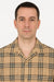 Men’s Beige Checkered Casual Shirt – Short Sleeve Comfort Fit