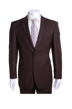 2 Button Vented without pleat fFat Front Pants Business ~ Wedding 2 piece Modern Fit Suits Side Vented 2 Piece Cheap Priced Business Suits Clearance Sale For Men 47815-8-2BV-NP Brown