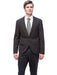 West End Black 2 Piece Men'S 1 Button Young Look Solid Peak Lapel Slim Fit Suit