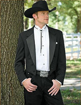 Cowboy Tuxedo Single Breasted Notch Lapel Black