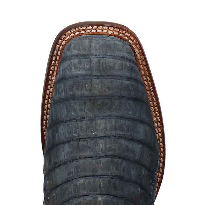 Dan Post Men's Leon Denim & Tan Caiman Square Toe Western Boots - Image 3