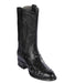 Los Altos Boots Men's Ostrich Roper Western Boots Black
