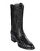 Los Altos Boots Men's Ostrich Roper Western Boots Black