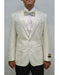 White And Silver Mix With Ivory Tuxedo Blazer With Matching Bow Tie