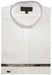 65% Poly Men's Banded Collar Mandarin Collarless Preacher Round Style White Men's Dress Shirt