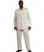 Men's Casual Mandarin Safari Suit White