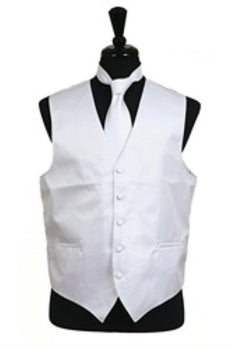 Men's White Horizontal Rib Pattern Vest Waistcoat - Men's Neck Ties - Mens Dress Tie - Trendy Mens Ties