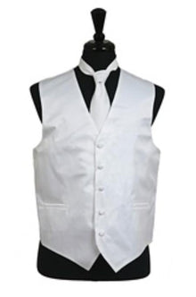 Men's White Regular Fit Wedding Dress Tuxedo with Vest - Men's Neck Ties - Mens Dress Tie - Trendy Mens Ties