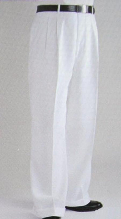 White Wide Leg Dress Pants Pleated Baggy Dress Trousers Unhemmed Unfinished Bottom - Cheap Priced Dress Slacks For Men On Sale