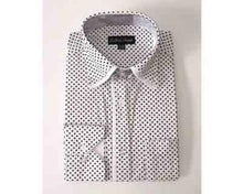 Mini Polka Dot Design White Standard Cuff Classic Fit Men's Dress Shirt
