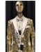 Men'S Fashion White ~ Gold Shiny Sequin Paisley Blazer Sport Coat Tuxedo Jacket