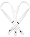 Solid White Suspenders For Men Elastic Y-Back Button & Clip-On Man'S