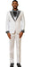 White Prom Tuxedo - Perfect Wedding Suit Vested Rhinestone Lapelled