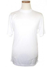 White Short Sleeve Pull - Over Mock Neck T.Shirt For Men