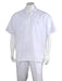 Men's Solid Casual 100% Polyester 5 Button Short Sleeve Casual Two Piece Walking Outfit For Sale Pant Sets Suits White