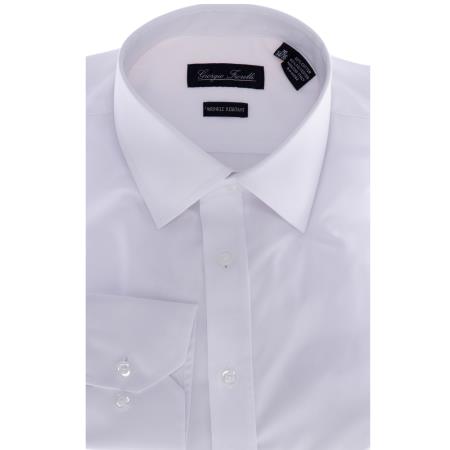 White Slim-Fit Men's Dress Shirt – MensUSA