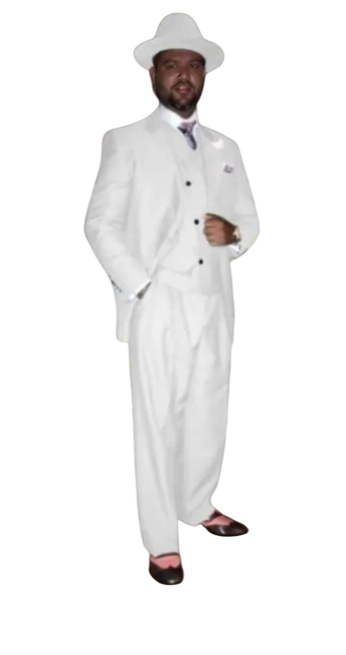 White Suit Peak Lapel - Flat Front Pants Pants - Double Breasted Vest Peak Lapel - Classic Fit Suit - Vested Suit - White - Modern Fit