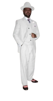 White Suit Peak Lapel - Flat Front Pants Pants - Double Breasted Vest Peak Lapel - Classic Fit Suit - Vested Suit - White - Modern Fit