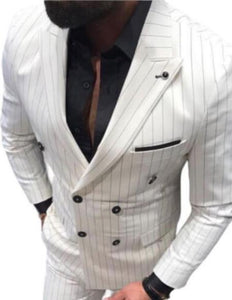 White Suit With Black Pinstripe - 1920's 1940's Dress Suits