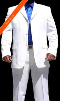 Men'S Suits For Men White 3 Buttons Cool Suit + Free Tie - All White Suit