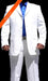 Men'S Suits For Men White 3 Buttons Cool Suit + Free Tie - All White Suit
