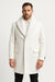 Mens White Wool Overcoat with Plush Faux Fur Shawl Collar – Alberto Nardoni Formal Winter Coat