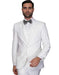 Mens White Italian Wool  3 Piece Slim Fit Vested Suit