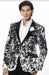 White and Black Blazer - White Tuxedo Jacket + Black Pants + Free Matching Bowtie
