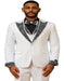 White and Black Prom Tuxedos - Perfect Wedding Suit Vested rhinestone sequin Lapelled