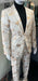 Mens White and Gold Embroidered Floral Suit – Prom Tuxedo Suit