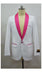 White And Pink Dinner Jacket - Pink Mens Blazer