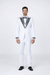 Men’s White Formal Tuxedo with Stones – Premium Peak Lapel 4-Piece