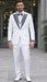 Men’s White Formal Tuxedo with Stones – Premium Peak Lapel 4-Piece