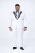 Men’s White Formal Tuxedo with Stones – Premium Peak Lapel 4-Piece