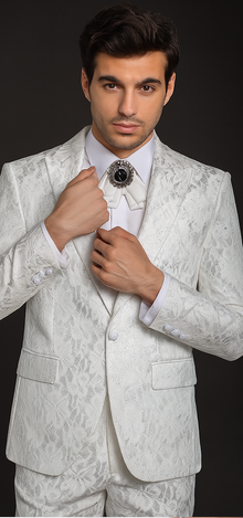 Rossi Man Leo RM1902 – White Designer Tuxedo for Men