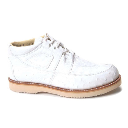 Los Altos Men's Casual White Full Ostrich Sneaker - Image 2